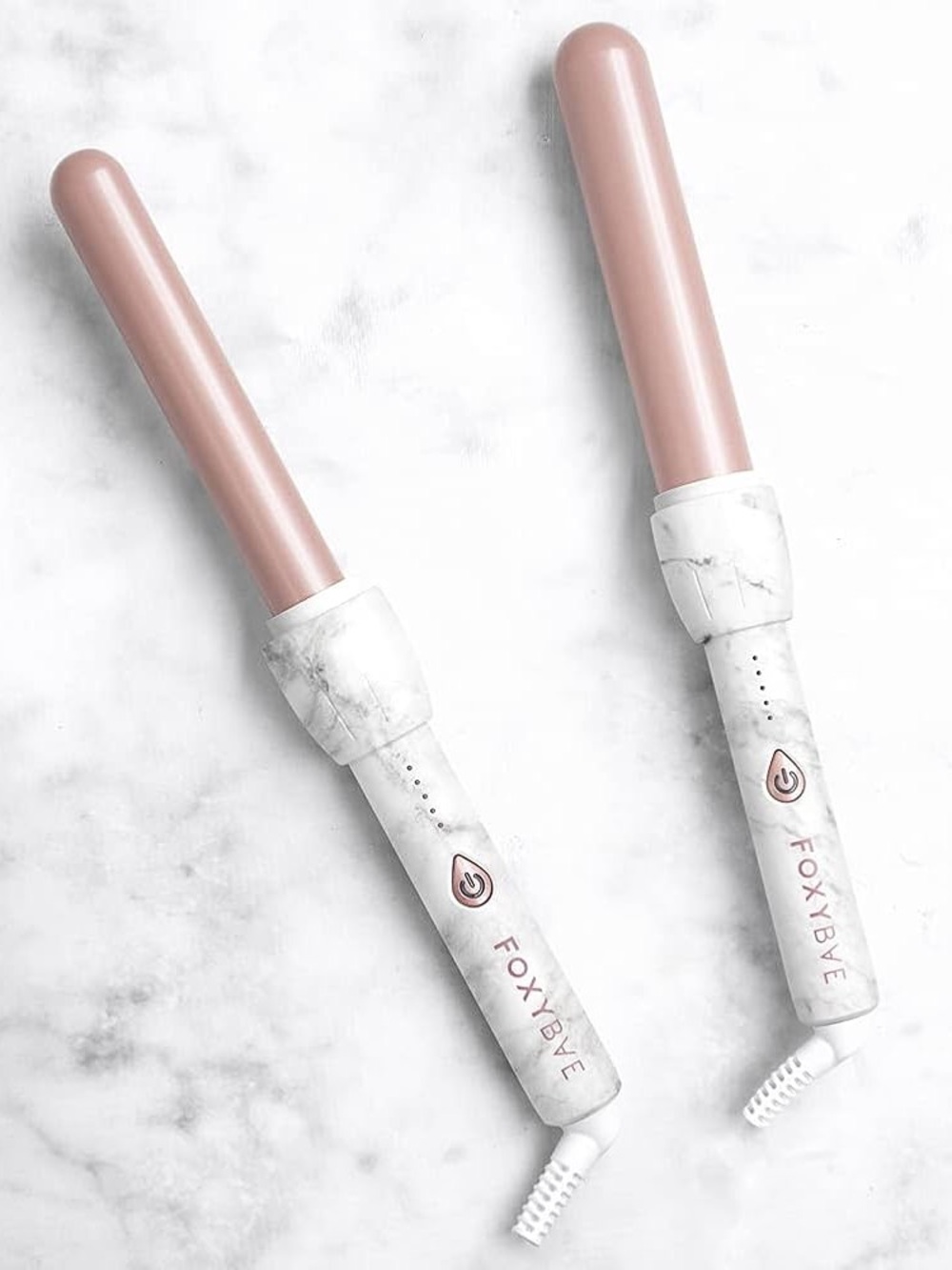 FOXYBae Pink Marble 1" Curling Wand - Pink Barrel